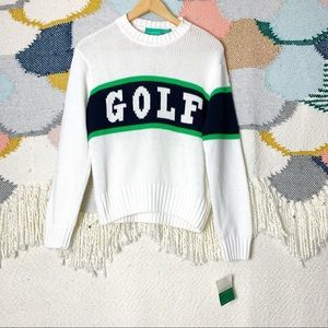 Vintage Liz Claiborne golf sweater striped green
